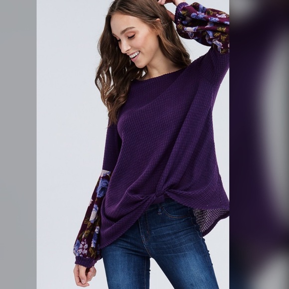 ❤️Stunning! LAST 1! Eggplant Waffle Knit Top! - Picture 6 of 8